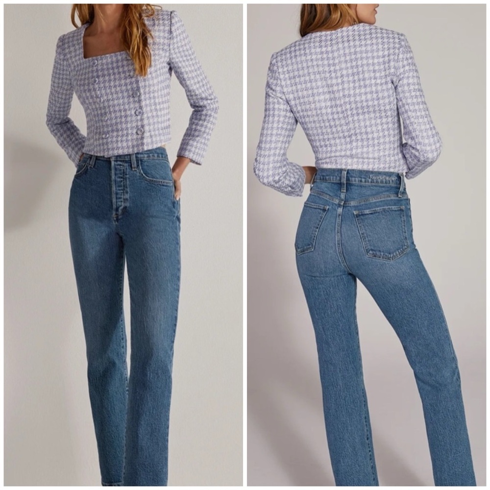 NWT Favorite Daughter Dasha Top 14 tweed lilac lavender purple - Picture 2 of 14